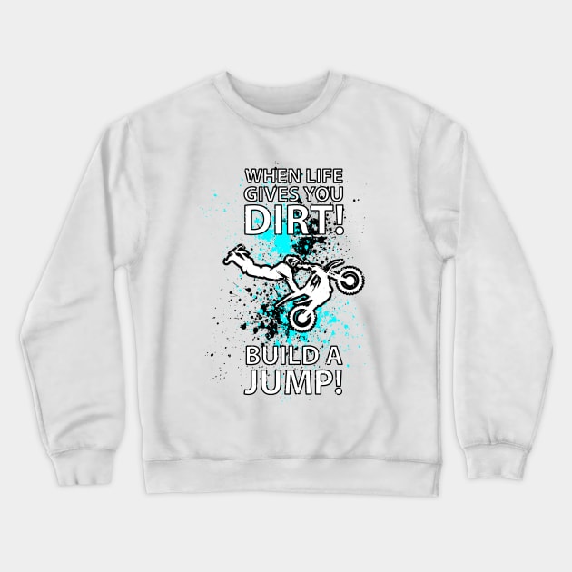 Motocross Biker Freestyle Stunt Crewneck Sweatshirt by Johnny_Sk3tch